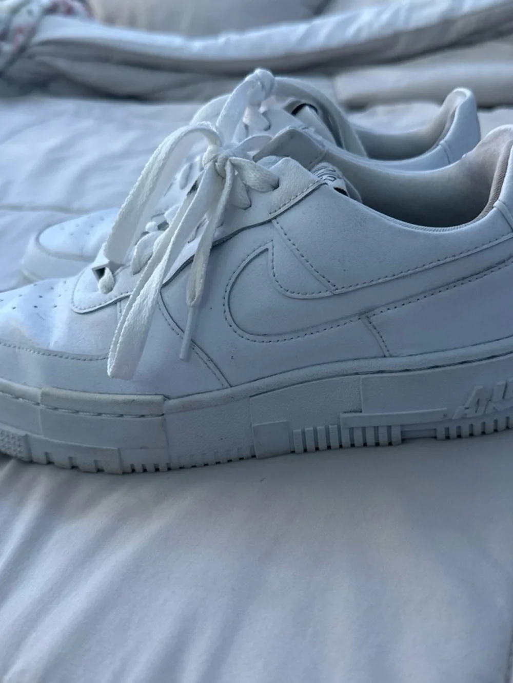 Nike White Low-Profile Leather Platform Sneakers